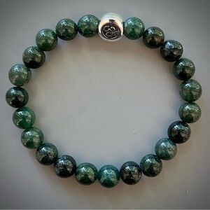 Blue Green Apatite Handcrafted Bead Bracelet